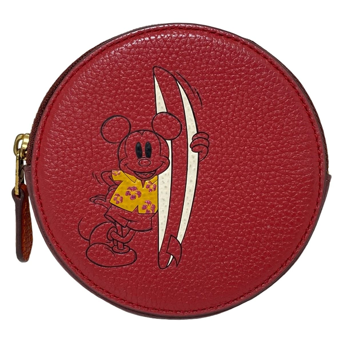 COACH コーチ コインケース - 3864 レッド×アイボリー×マルチ ミニーマウス Disneyコラボ レザー