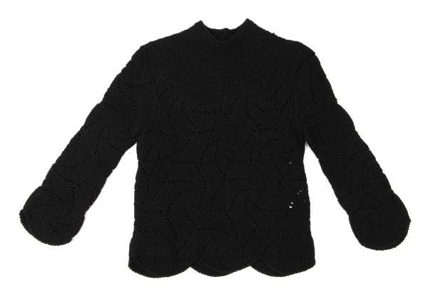 ローブドシャンブル コムデギャルソン / ウールニット 黒 L 日本製 ローブドシャンブル コムデギャルソンrobe de chambre COMME des