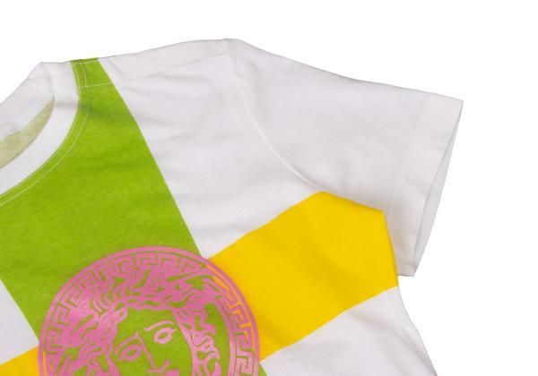 ヴェルサーチ ジーンズクチュールVERSACE JEANS COUTURE コットンロゴプリントTシャツ 白マルチS
