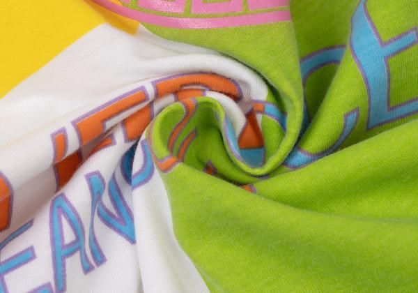 ヴェルサーチ ジーンズクチュールVERSACE JEANS COUTURE コットンロゴプリントTシャツ 白マルチS