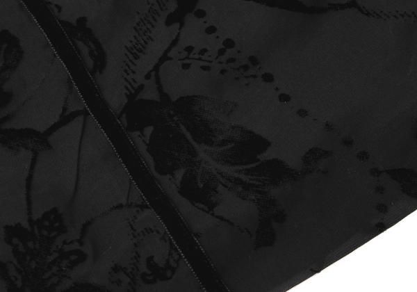 インゲボルグINGEBORG ポリフラワーフロッキープリントスカート 黒M