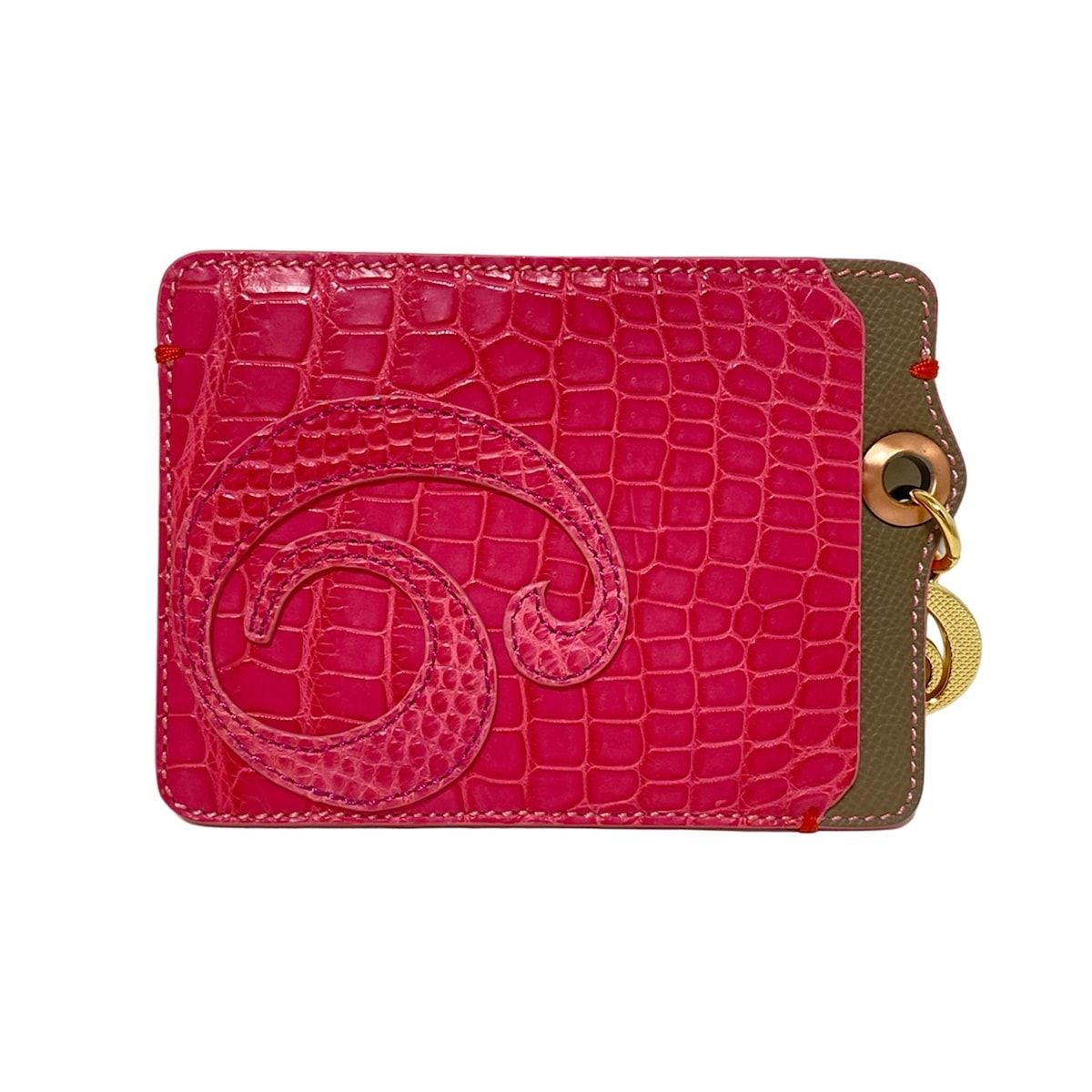 CIVINILE チビナイル カードケース ピンク ボルドー レザー