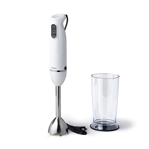 ツインバード ハンドブレンダー ハンディ 離乳食 ジュース作り お手入れ簡単 手作りドレッシング 1台3役 スピード切替機能 スープ 目盛り付 ホワイト KC 4834 W 715 abbdd