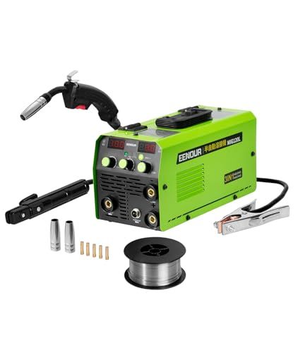 EENOUR 半自動溶接機 MIG 120 L 最大出力120 A 1台3役 ノンガスMIG?被覆アーク?LIFT TIGに対応 液晶表示 インバーター搭載 100 V ノンガス溶接機 アーク溶接機 電流?電圧?インダクタンス調整 定 1 95 ad 58
