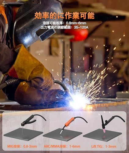  HITBOX 半自動溶接機 100 V 200 V兼用 A ノンガス アーク溶接 LIFT TIG 3 in 1 インバーター直流 定格使用率40％ 液晶表示 MIG溶接 ARC溶接機 DIY 向け 耐久性 簡単溶接 家庭用 溶接 544 b 35 d 9 その他 キッチン 食器