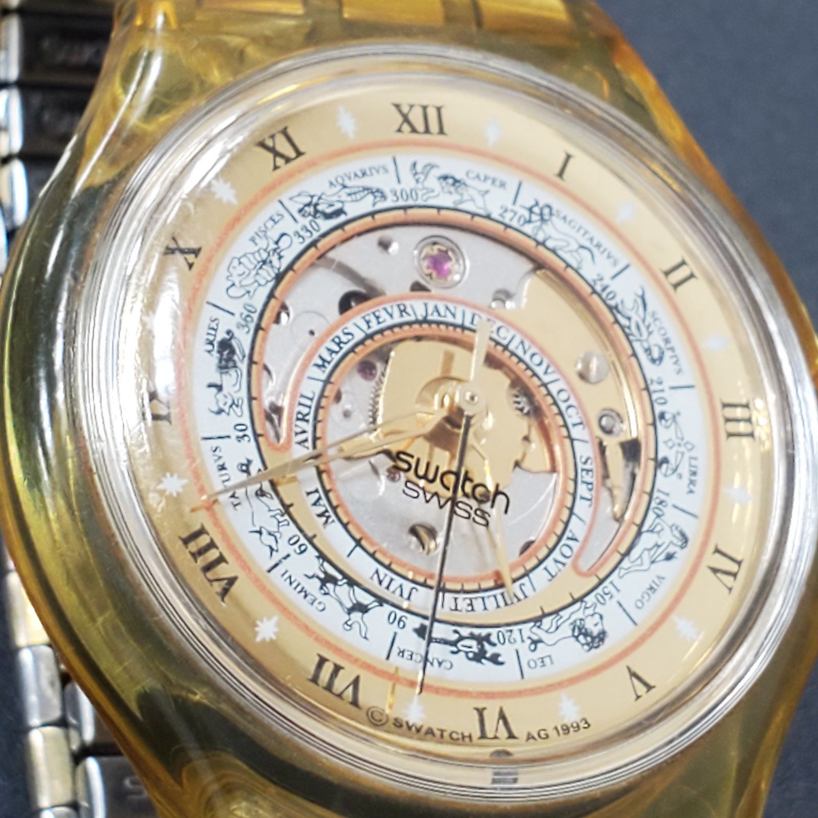 EL6】SWATCH スウォッチ 自動巻き 稼働品 スケルトン 裏スケ 12星座