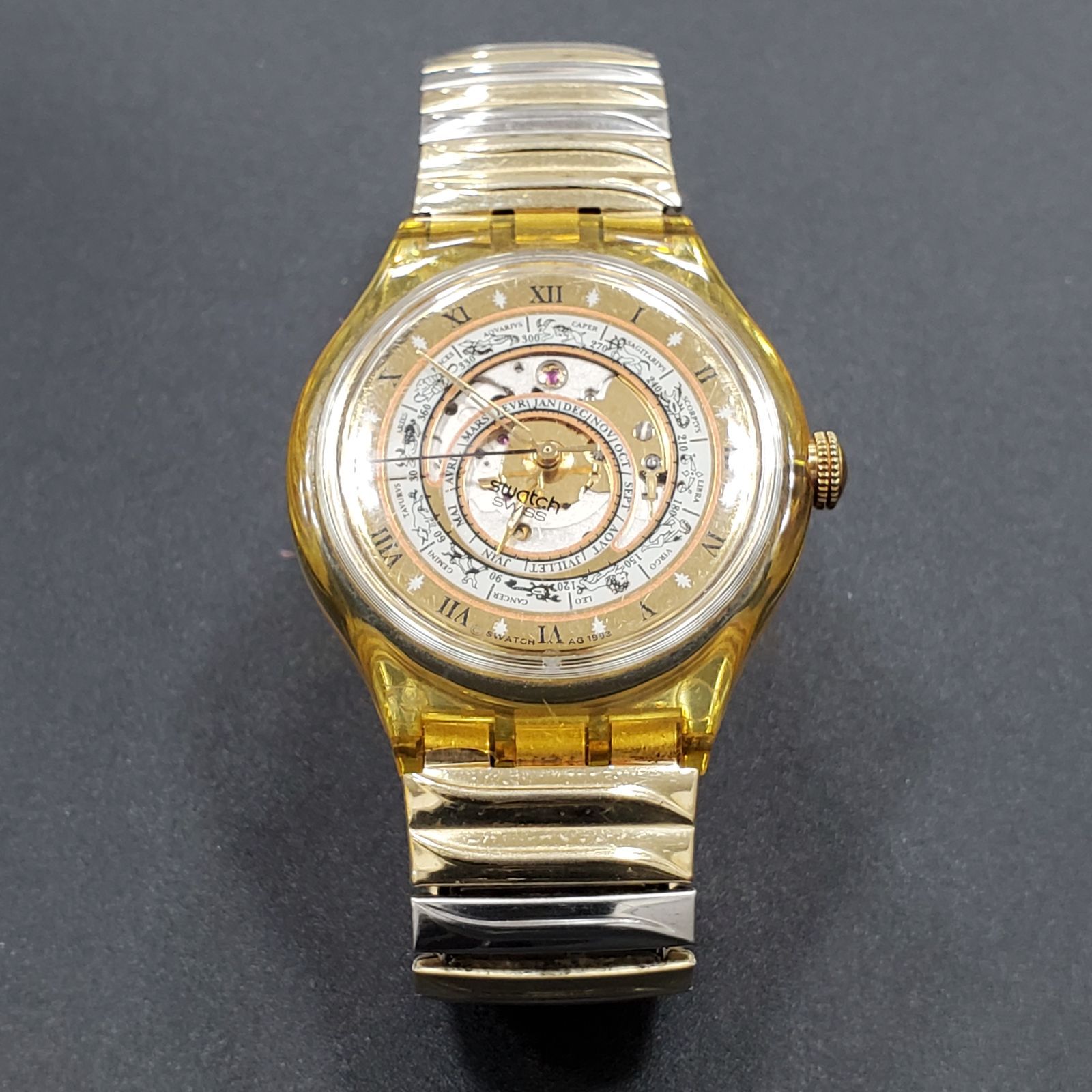 EL6】SWATCH スウォッチ 自動巻き 稼働品 スケルトン 裏スケ 12星座