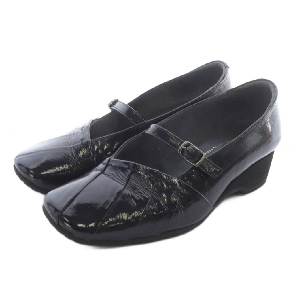 アシックス asics PEDALA パンプス エナメル 22.5cm 黒 - メルカリ