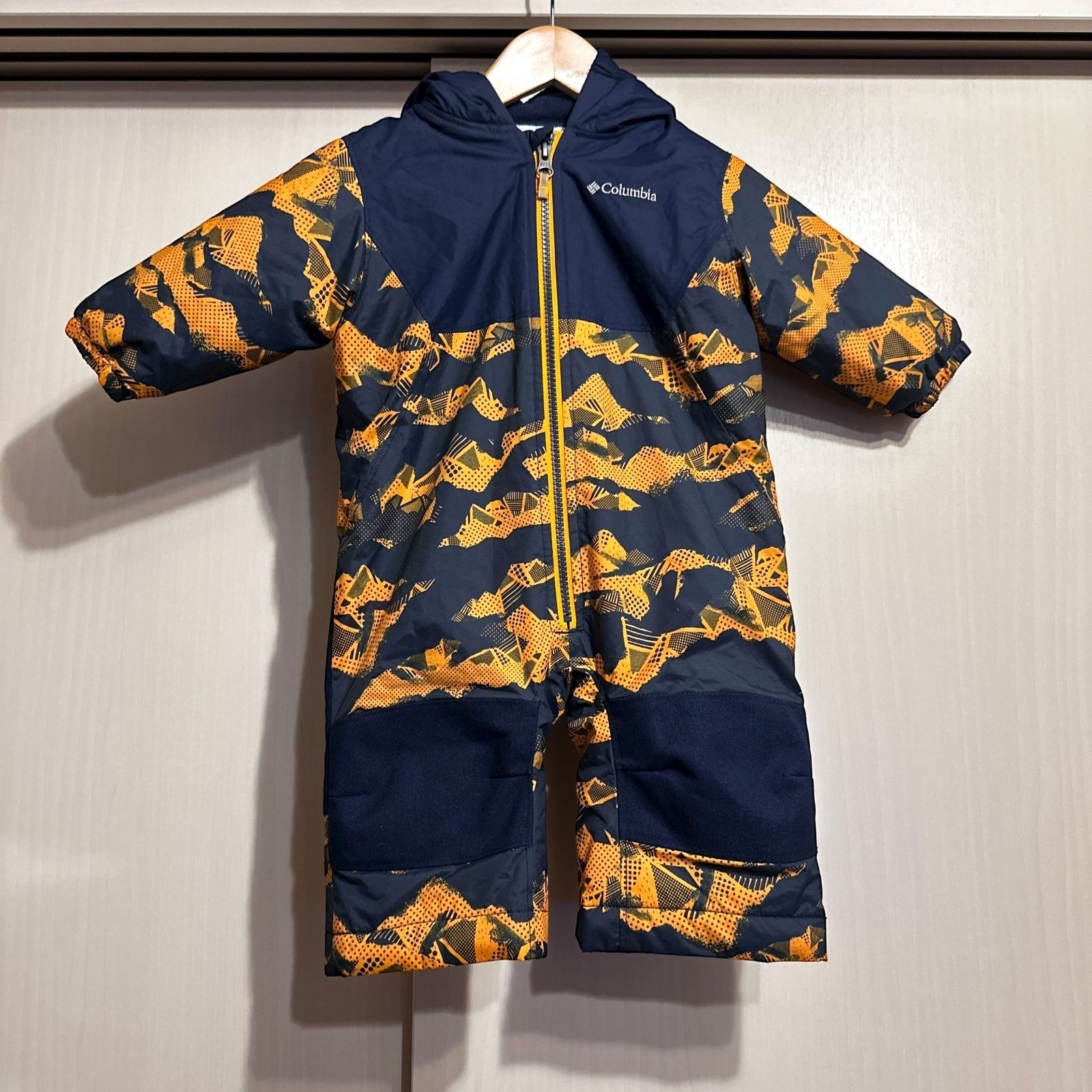 Columbia ロンパース ダウン オレンジ×ネイビー サイズ6-12か月 HR 0778