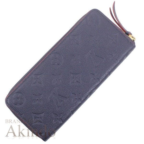 ルイヴィトン 長財布 モノグラム アンプラント ラウンドファスナー ポルトフォイユ クレマンス マリーヌルージュ 紺ｘレッド レザー 本革 M 69415 レディース コンパクト スリム ラウンドジップ プレゼント LOUIS VUITTON