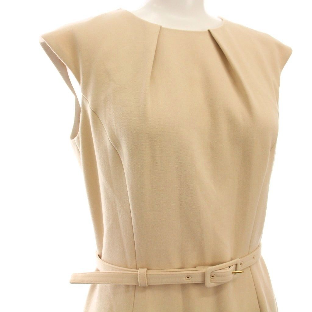 エポカ EPOCA ワンピース ひざ丈 38 ベージュ ベルト付き M5J11-124-40