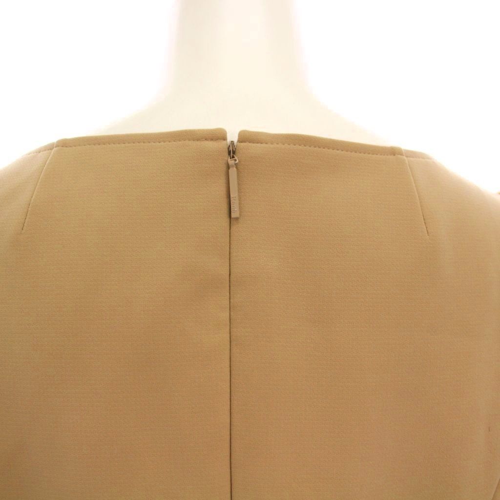 【中古】ルネ Rene basic ワンピース ひざ丈 スクエアネック 半袖 32 ベージュ 5416260B /YM レディース ルネ Rene basic ワンピース ひざ丈 スクエアネック 半袖 32 ベージュ