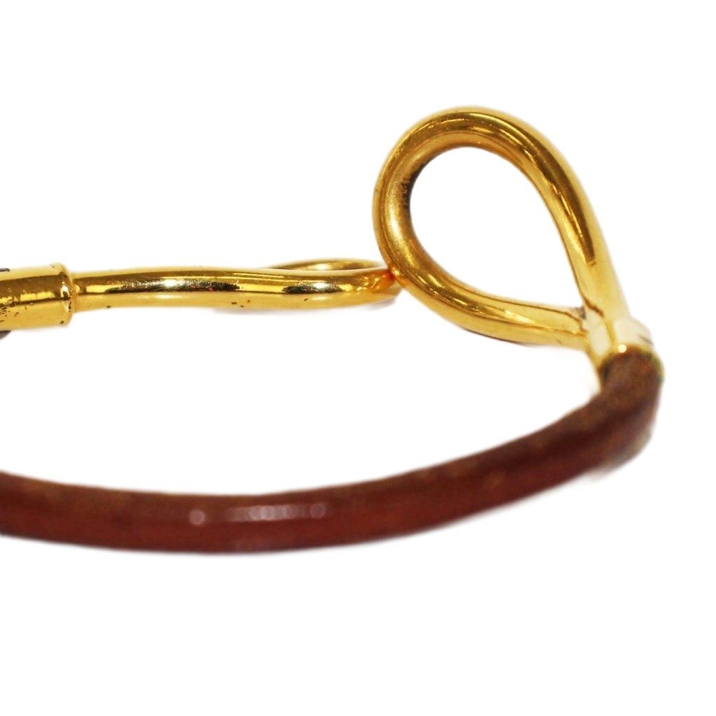 エルメス HERMES ジャンボフック ブレスレット ブラウン ゴールド