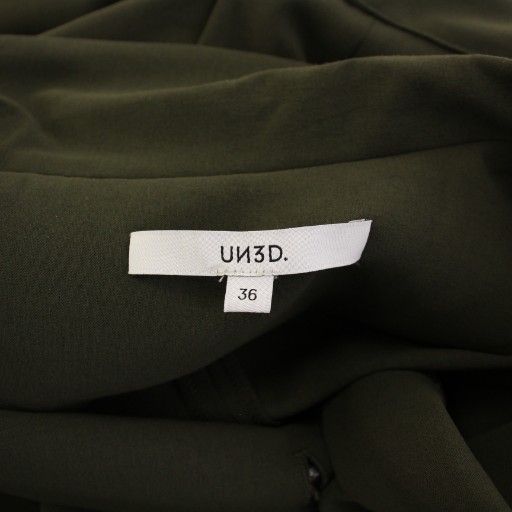 アンスリード UN3D. バックタックジャンプスーツ オールインワン 半袖 スラックスパンツ オープンカラー ストレッチ ベルト 36 カーキ 522120301501 /BB