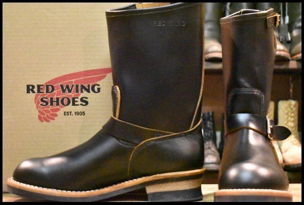 9.5 D 25年 レッドウィング 2966 ブラック クローンダイク エンジニア 黒 茶芯 スチール無し ブーツ redwing FJ 059