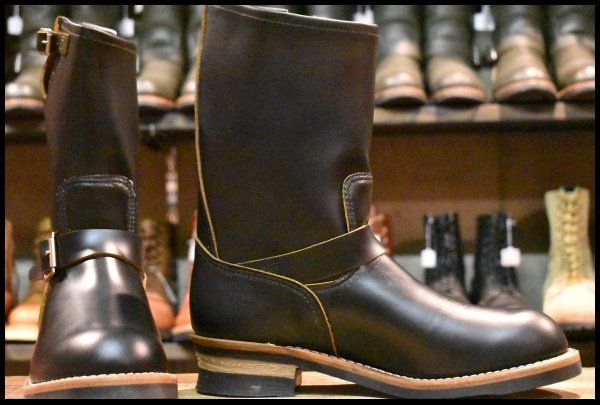9.5 D 25年 レッドウィング 2966 ブラック クローンダイク エンジニア 黒 茶芯 スチール無し ブーツ redwing FJ 059