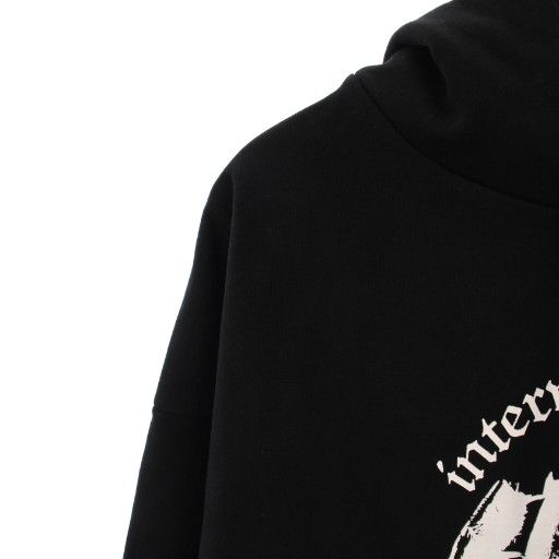 【中古】プレステージアパレル interview room プルオーバーパーカー スウェット 長袖 ロゴ プリント L 黒 プレステージアパレル PRESTIGE APPAREL interview room プルオーバー