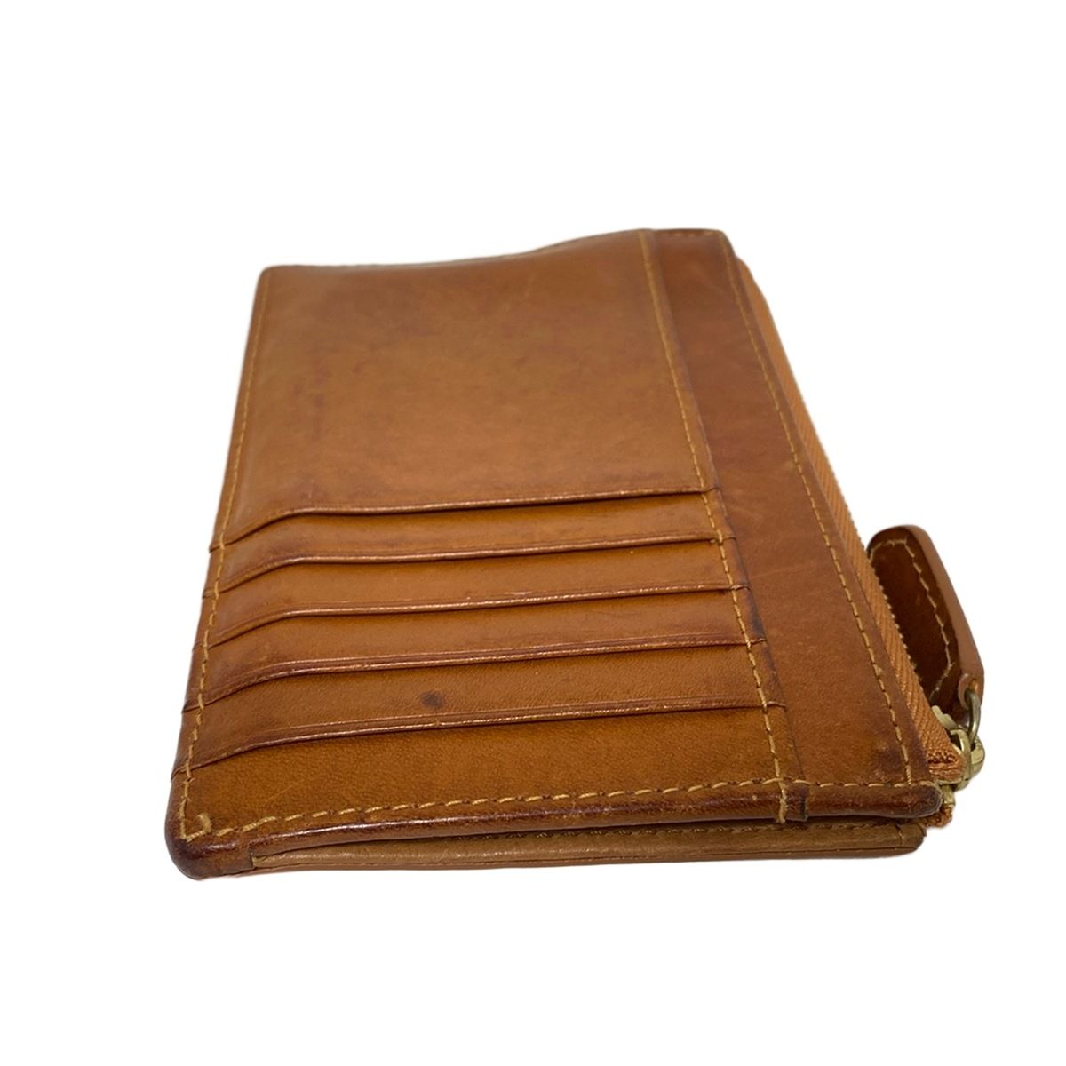  genten ゲンテン コインケース - ブラウン L字ファスナー パンチング disneyコラボ レザー その他 折り財布