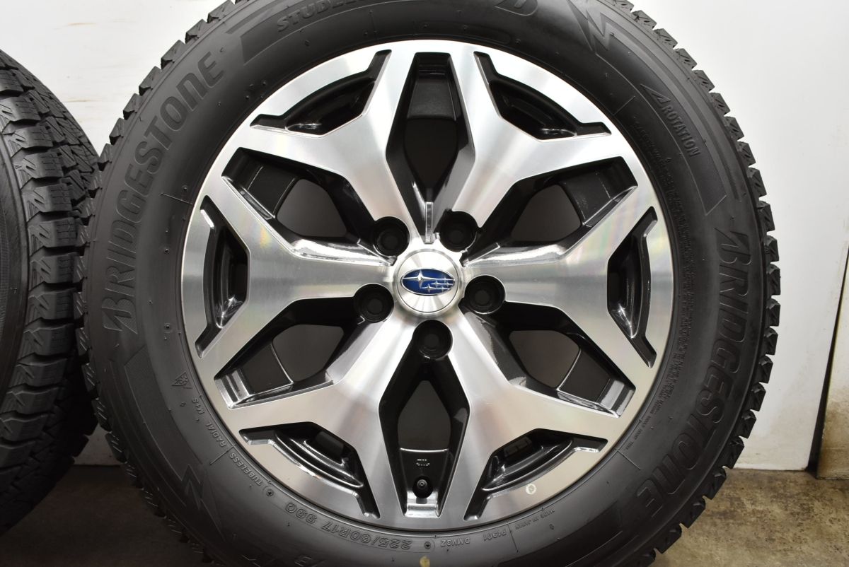 バリ溝 スバル SK フォレスター 17 in 7 J 48 PCD 114 3 ブリヂストン ブリザックDM V 225 60 R クロストレック 流用 4本 電気モーター 自動開閉サンルーフ