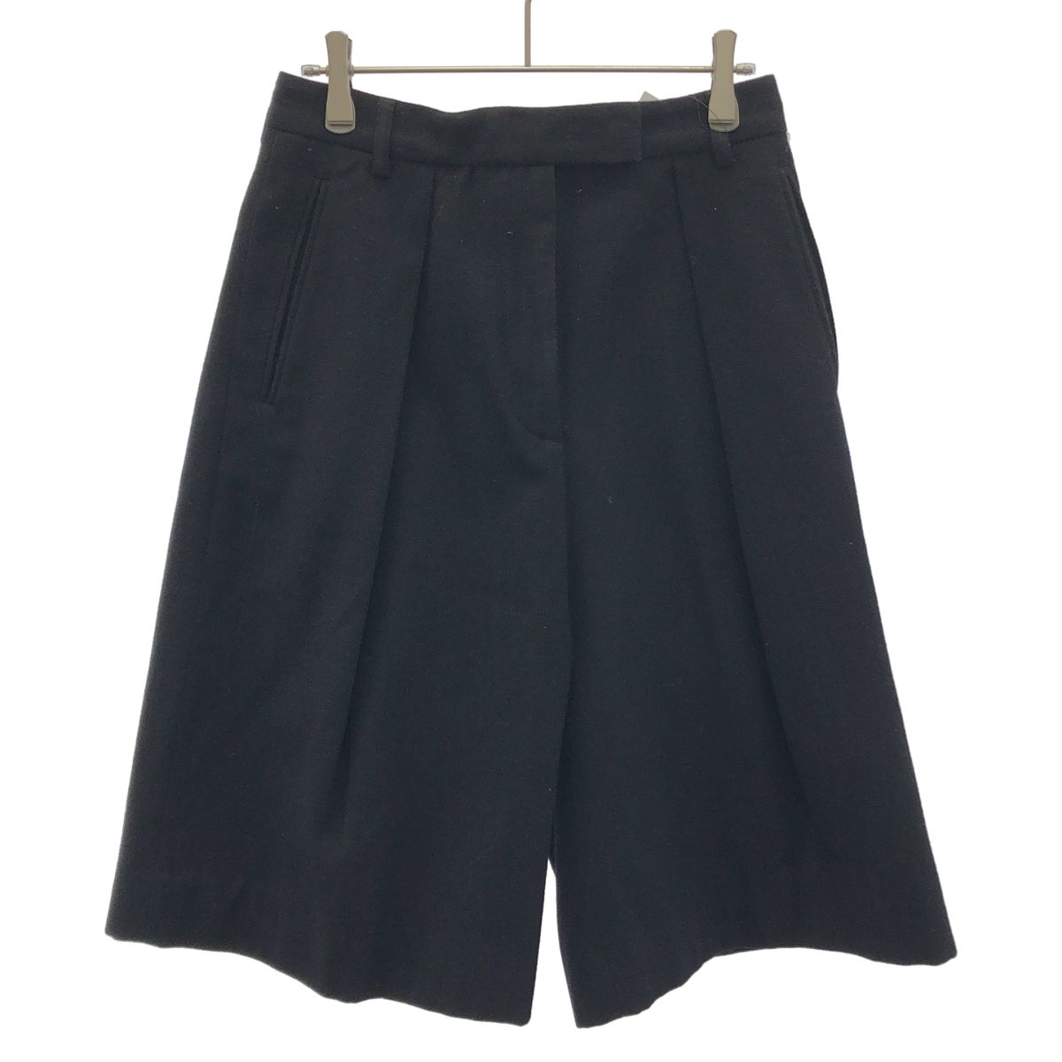 DRIES VAN NOTEN ドリスヴァンノッテン 14 AW ワンタックウールワイドショーツ ブラック 34