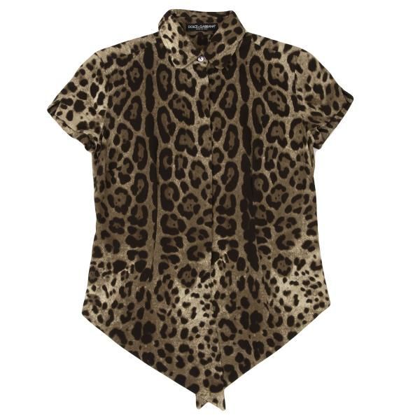 ドルチェ&ガッバーナDOLCE&GABBANA フロントロングレオパードシルク