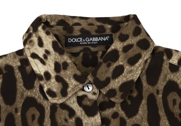 ドルチェ&ガッバーナDOLCE&GABBANA フロントロングレオパードシルク