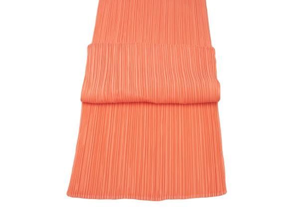 イッセイミヤケISSEY MIYAKE プリーツノースリーブチュニック オレンジL