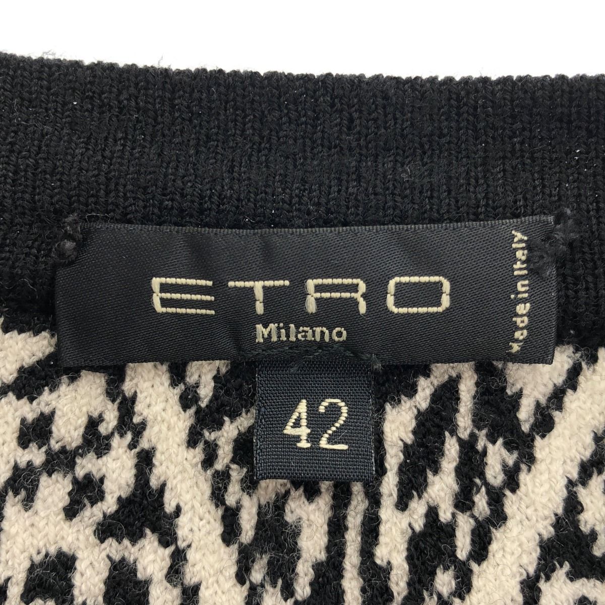 ETRO エトロ ペイズリーニットカーディガン 142-18330-9276 ブラック