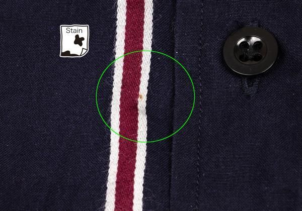 ワイズフォーメンY's for men ストライプコットンシャツ 紺ワイン