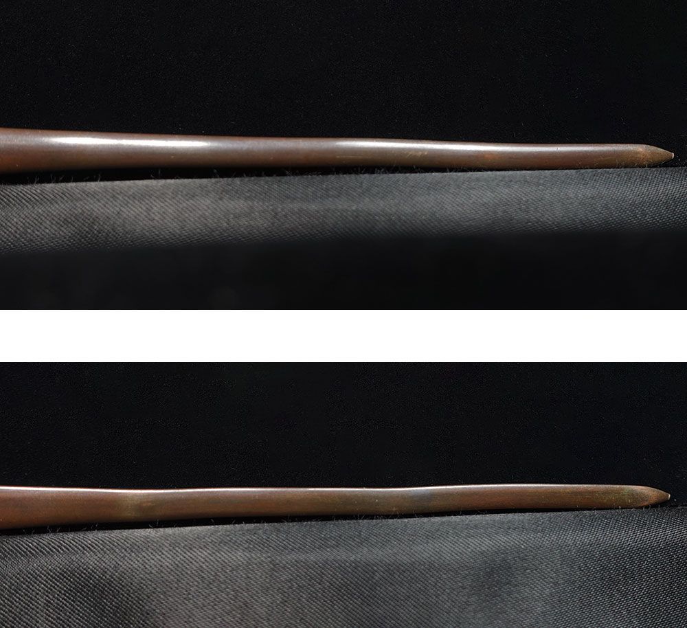 ☆後藤一乗写 赤銅魚子地福神図笄 無銘 縁起物 後藤光行 七福神図三所