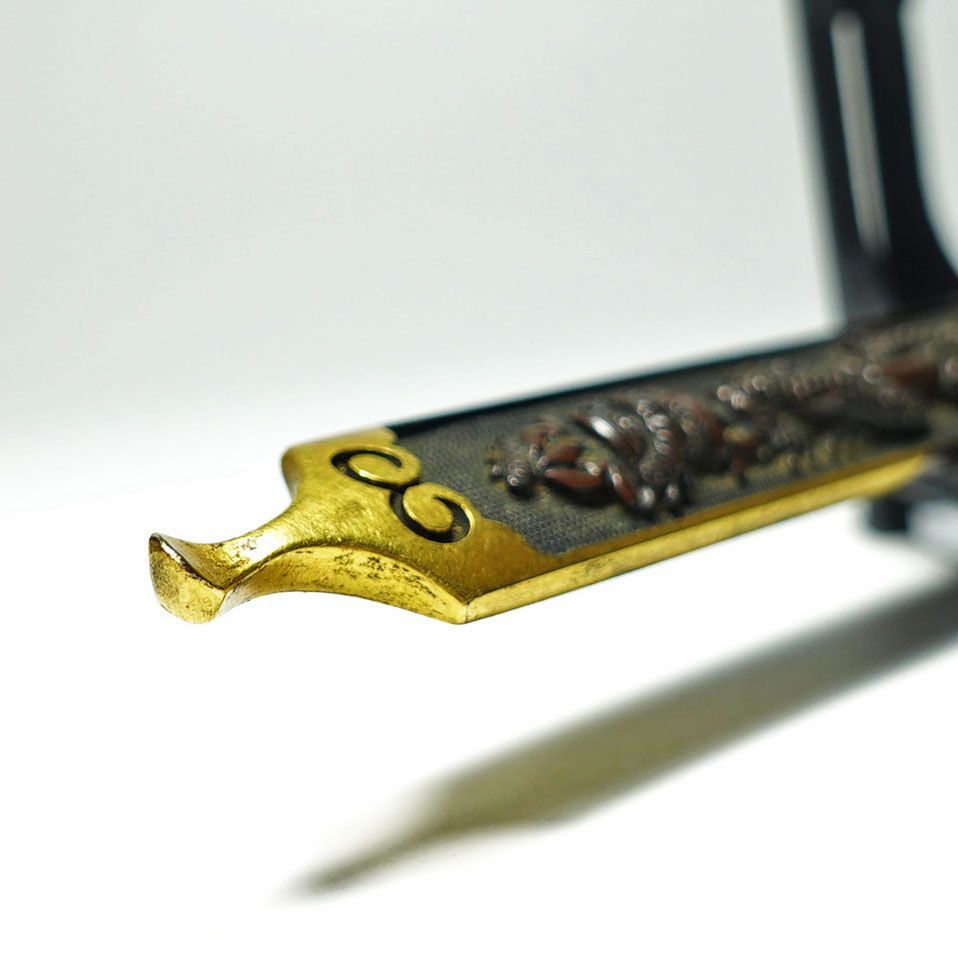 ☆後藤一乗写 赤銅魚子地福神図笄 無銘 縁起物 後藤光行 七福神図三所