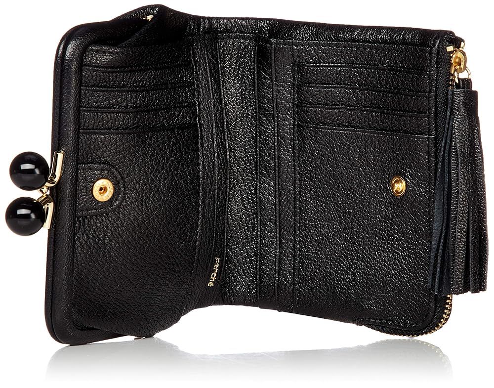 ペルケ] アクリル玉がま口2つ折り財布 08-06-03160 レディース BKDOT