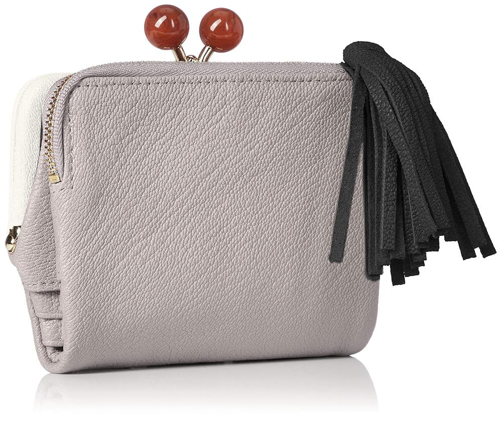 ペルケ] アクリル玉がま口2つ折り財布 財布 レディース 本革 08-06