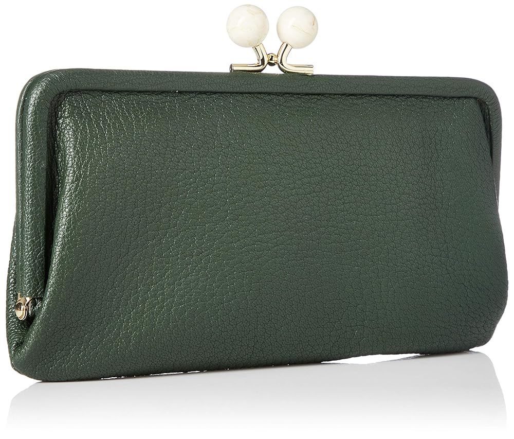 長財布 財布 レディース がま口財布 グリーン Perche ペルケ アクリル玉 本革 革 GN おしゃれ 緑 さいふ お財布 小銭入れ がま口