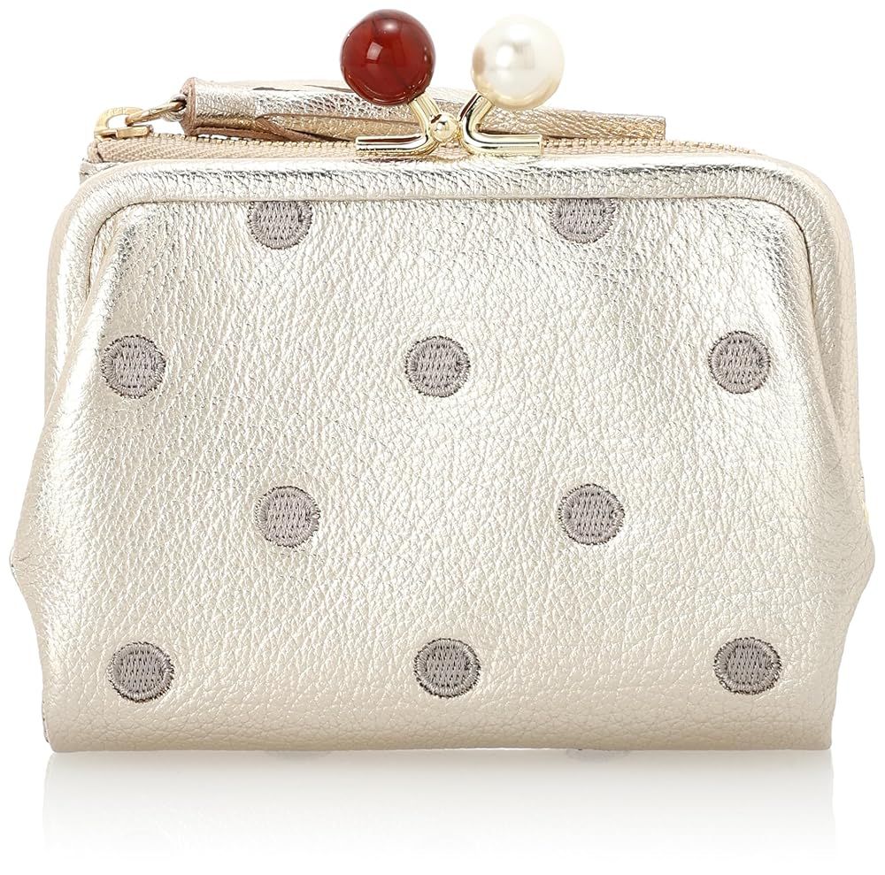 財布 レディース がま口財布 ゴールド ドット ペルケ Perche アンビリオン アクリル玉 本革 革 おしゃれ さいふ お財布 小銭入れ がま口