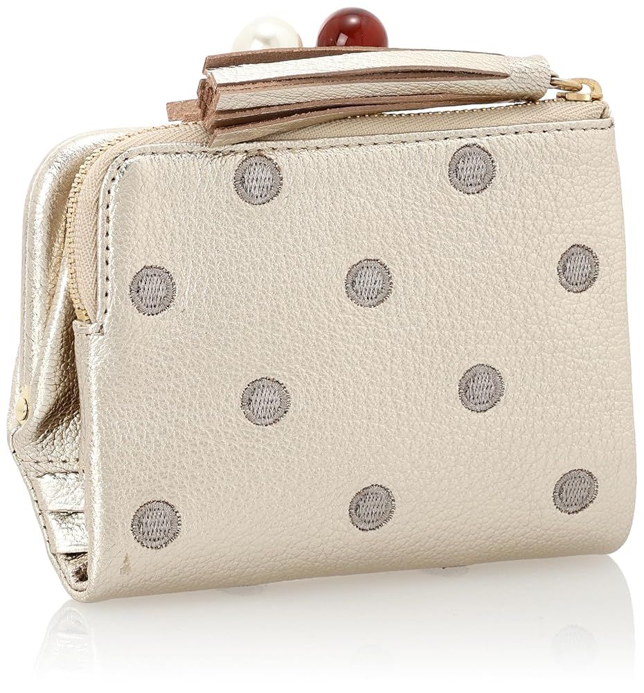 財布 レディース がま口財布 ゴールド ドット ペルケ Perche アンビリオン アクリル玉 本革 革 おしゃれ さいふ お財布 小銭入れ がま口