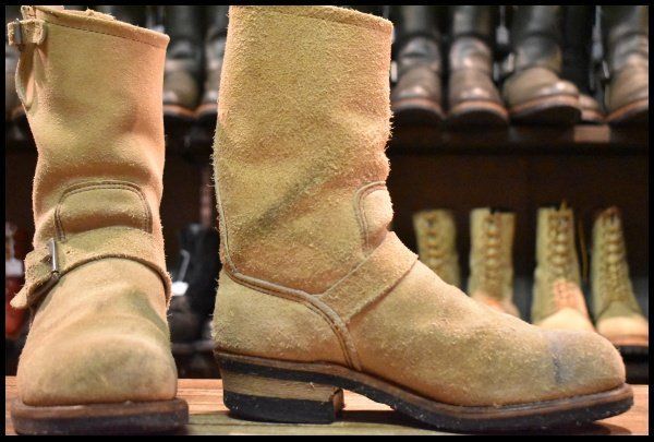 7 5 D PT 91プリント レッドウィング 8268 スエード エンジニア ラフアウト スチールトゥ ベージュ ブーツ redwing FK 436