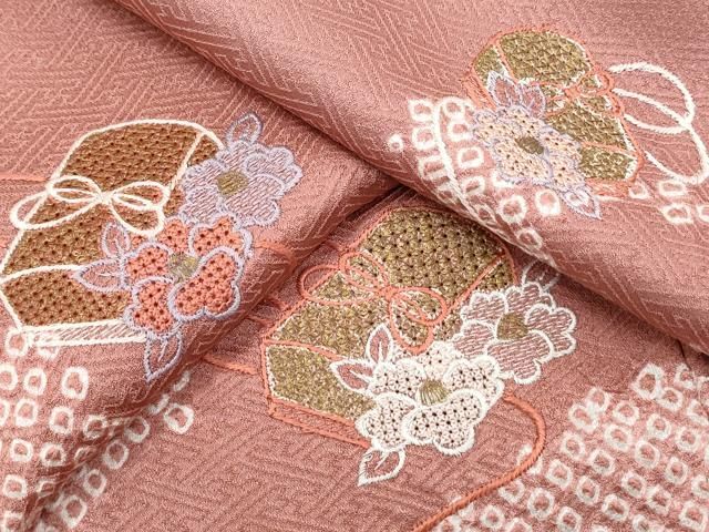 平和屋着物▽中国三大刺繍 スワトウ刺繍 総刺繍 訪問着 絞り 文箱花文