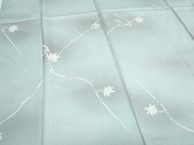 平和屋着物▽上質な小紋 単衣 手描き 枝楓文 暈し染め