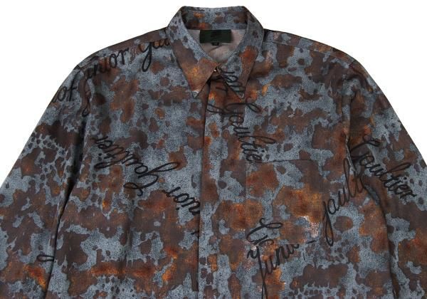 JUNIOR GAULTIER チュールシャツ ジュニアゴルチエJUNIOR GAULTIER ポリロゴ総柄プリントシャツ 青茶黒