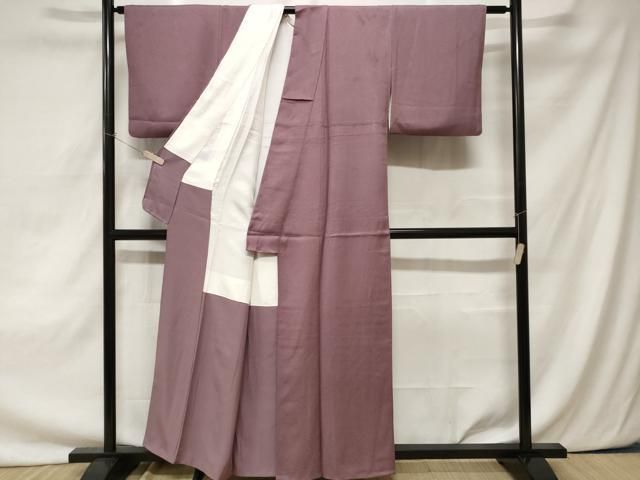 平和屋着物□上質な色無地 紗綾形地紋 二藍色 正絹 逸品 CAAZ5380ev