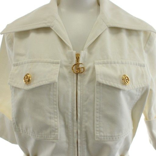 未使用　GUCCI グッチ エコ ウォッシュド オーガニックコットン ジャケット グッチ GUCCI エコウォッシュドオーガニックコットンサファリ