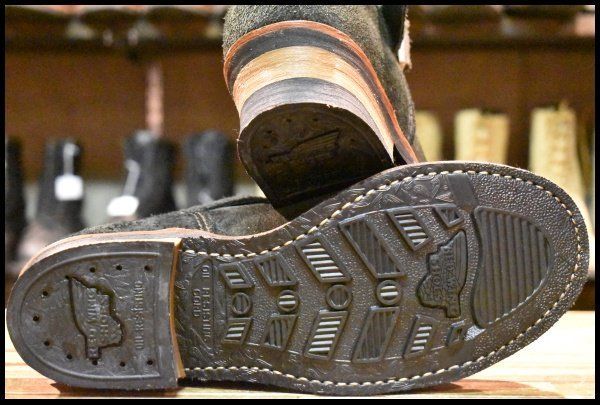  8 5 D 09年 レッドウィング 8274 黒スエード エンジニア ブラック ラフアウト スチールトゥ ブーツ redwing FK 438 エンジニアブーツ ブーツ 革靴