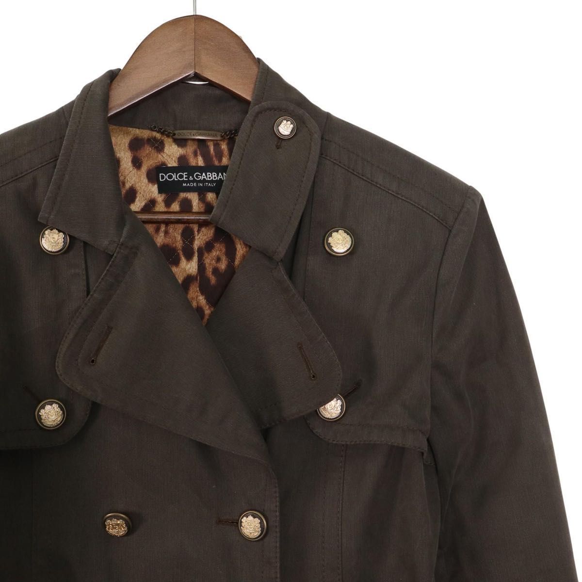 美品】DOLCE&GABBANA トレンチコート ベルト 裏レオパード ダブル