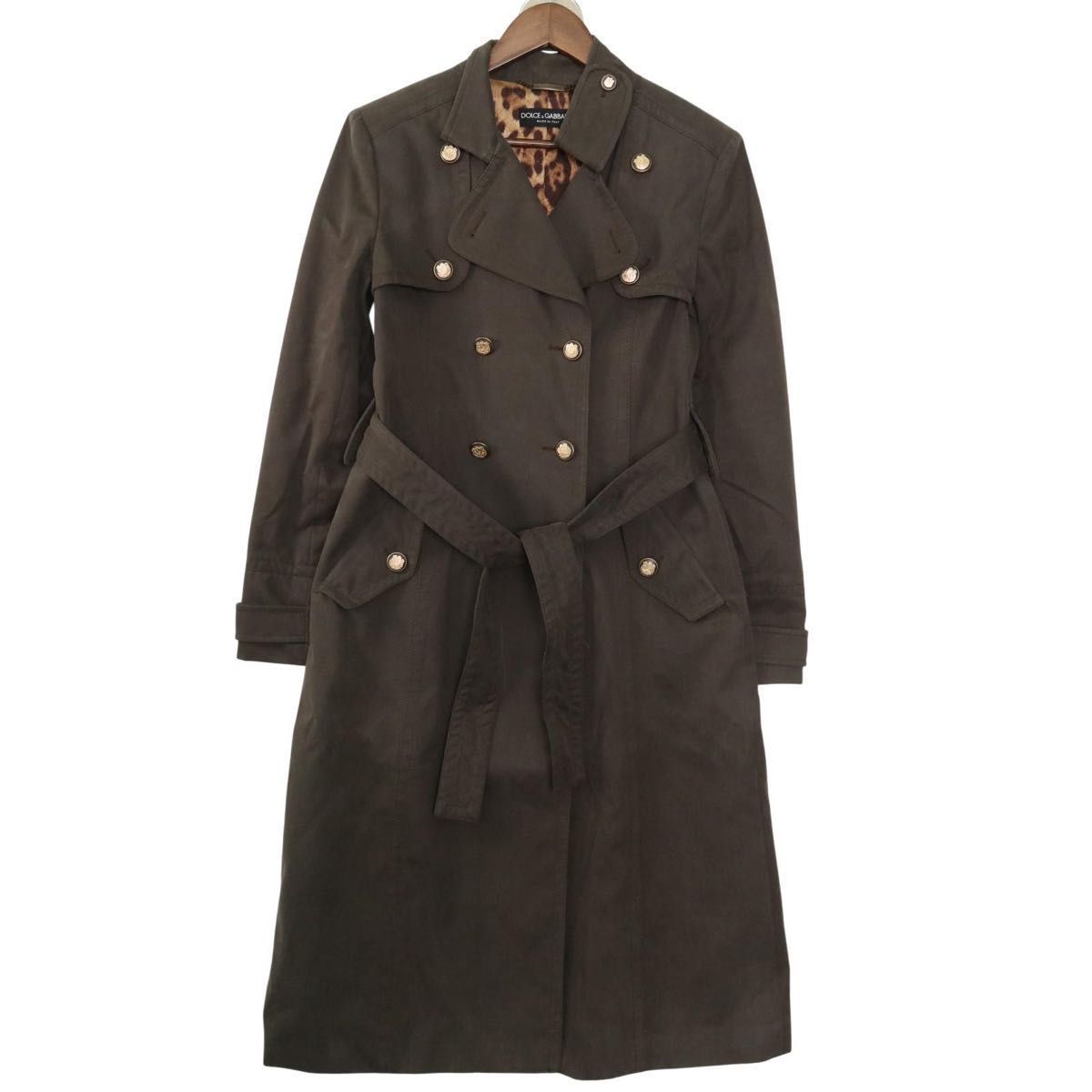 美品】DOLCE&GABBANA トレンチコート ベルト 裏レオパード ダブル