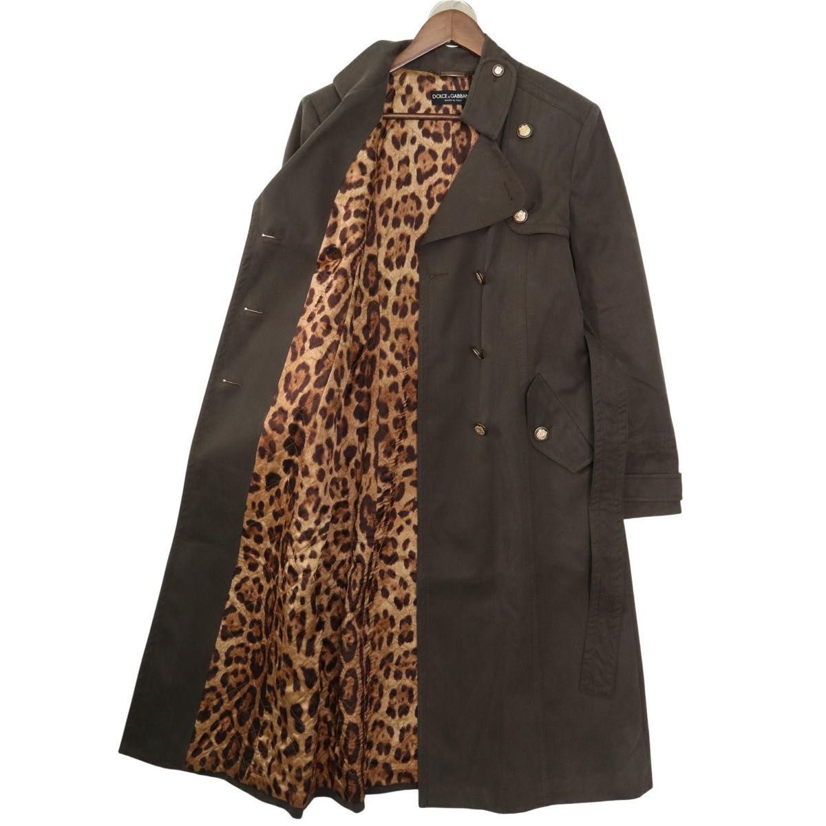 美品】DOLCE&GABBANA トレンチコート ベルト 裏レオパード ダブル