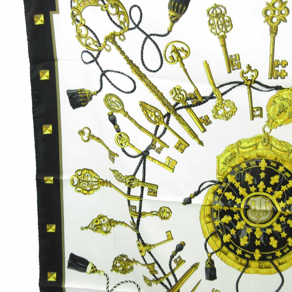 エルメス HERMES 美品 カレ90 スカーフ LES CLES 鍵 シルク マルチ
