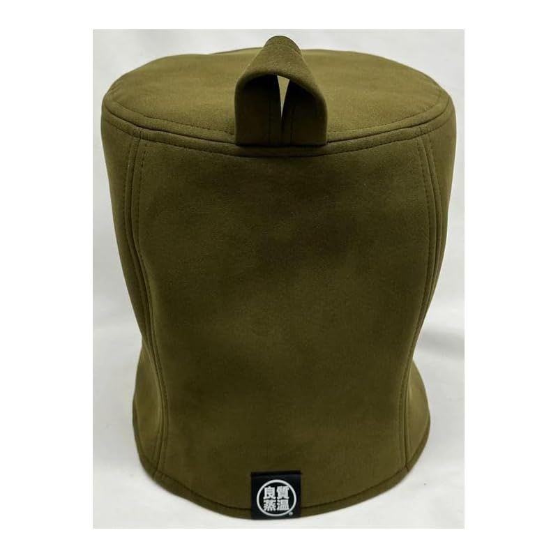 良質蒸温 刺繍入り! カーキ 凄い断熱性 スモーク窓虚無僧 フェイク スエード マイクロファイバー 次世代 3層構造 ポリエステル メッシュ素材 特大サイズ! サウナハット