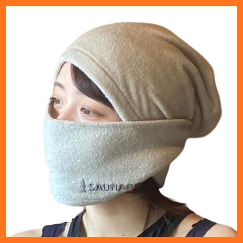 NANOS CAP ﾅﾉｽｷｬｯﾌﾟ 1秒でサウナマスク １秒でアイマスク グレー サウナハット 特許申請済 メンズ レディース サウナキャップ タオル地 帽子 洗濯 サウナ 岩盤浴 サウナマスク