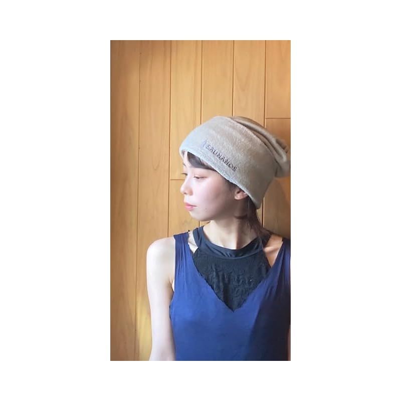 NANOS CAP ﾅﾉｽｷｬｯﾌﾟ 1秒でサウナマスク １秒でアイマスク グレー サウナハット 特許申請済 メンズ レディース サウナキャップ タオル地 帽子 洗濯 サウナ 岩盤浴 サウナマスク